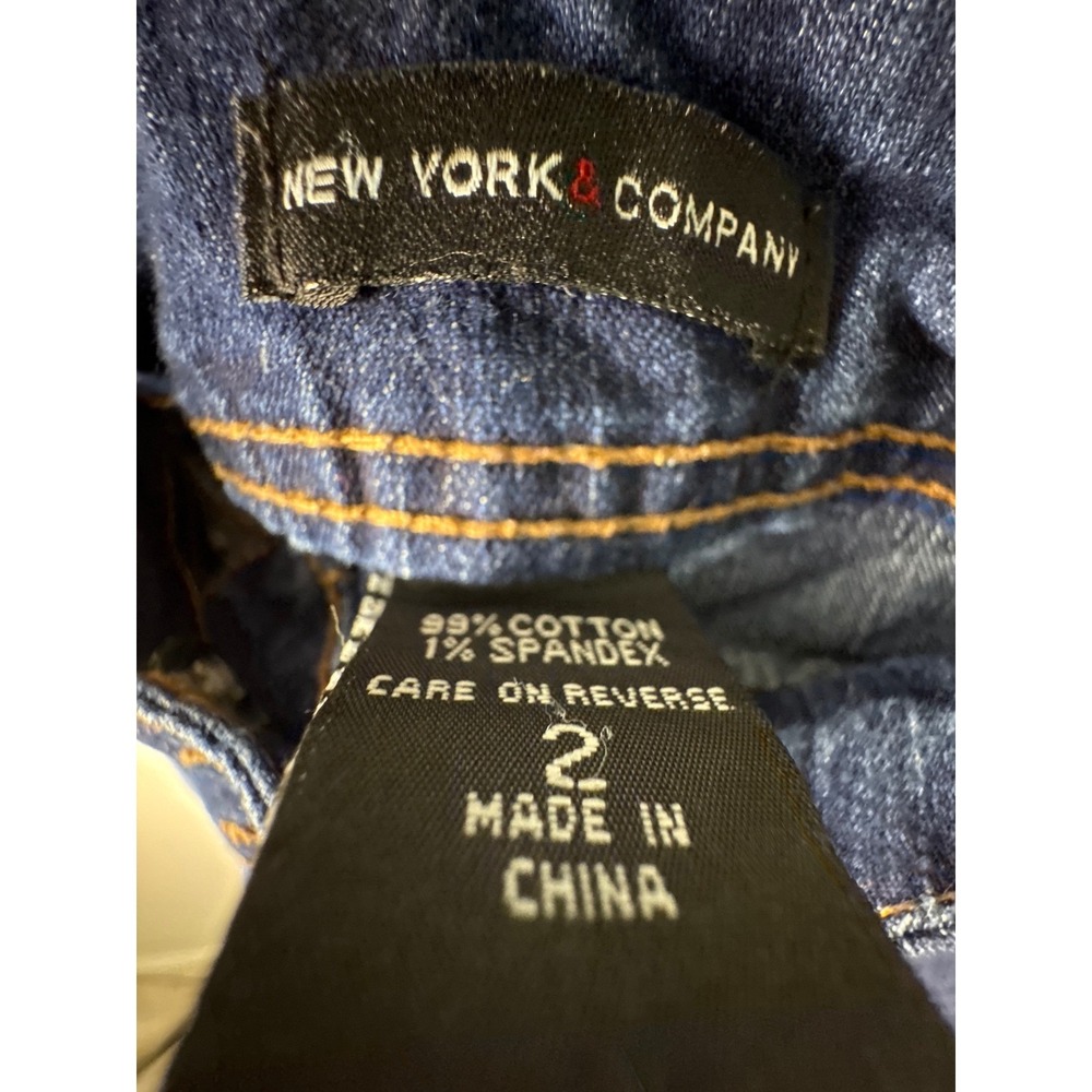 New York and Company Denim Shorts Womens Size 2 Blue Excellent Vintage Cuffed - Picture 5 of 12